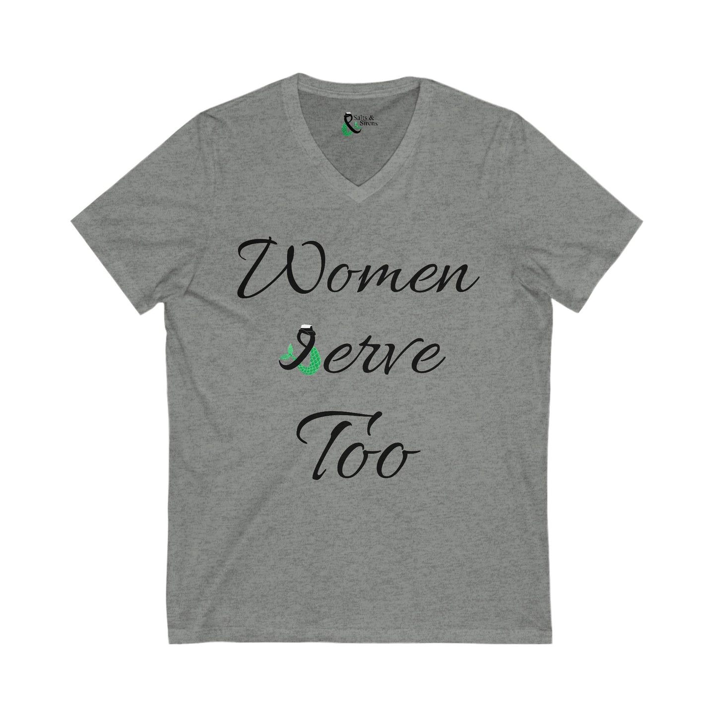 Women Serve too V3 Unisex Jersey Short Sleeve V-Neck Tee