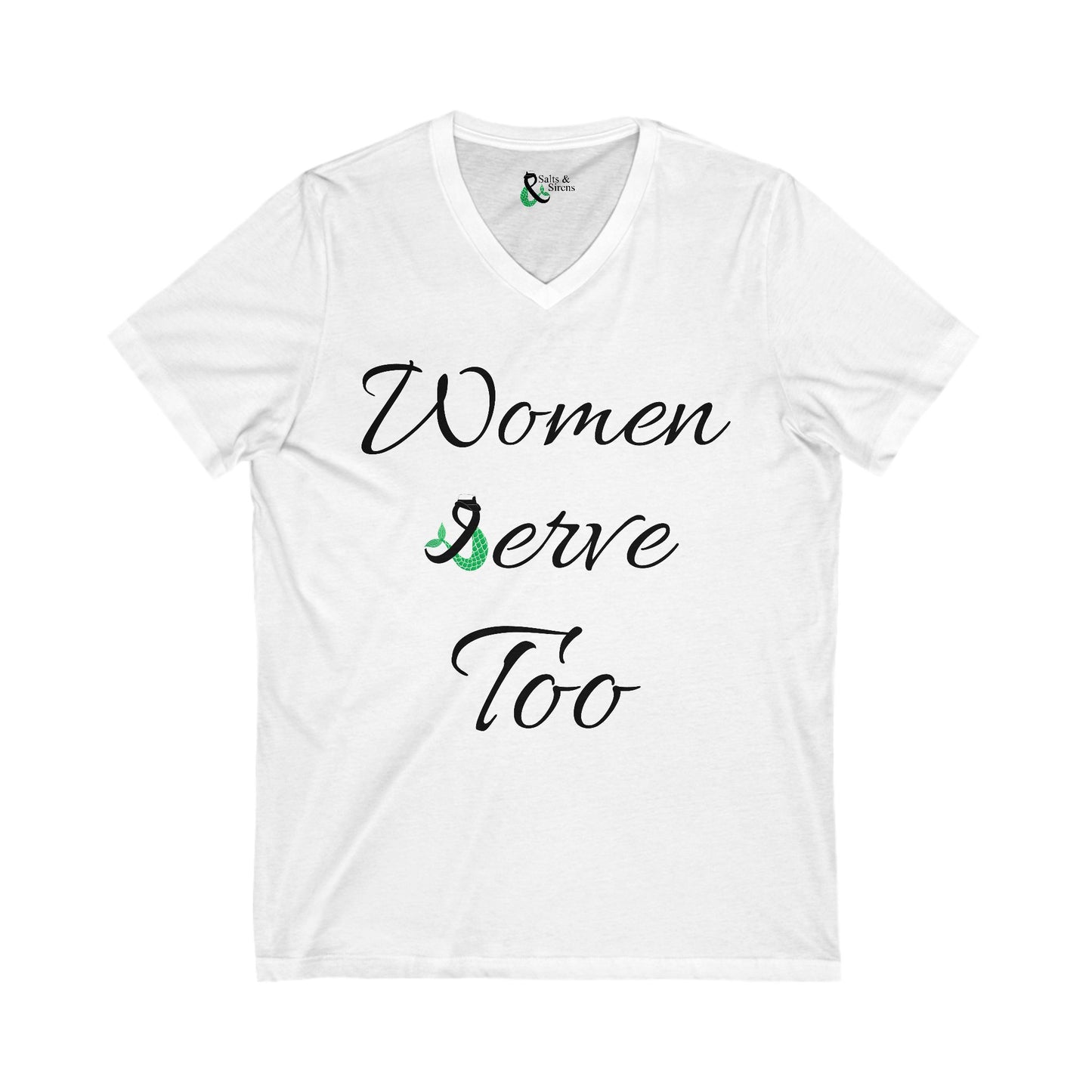 Women Serve too V3 Unisex Jersey Short Sleeve V-Neck Tee