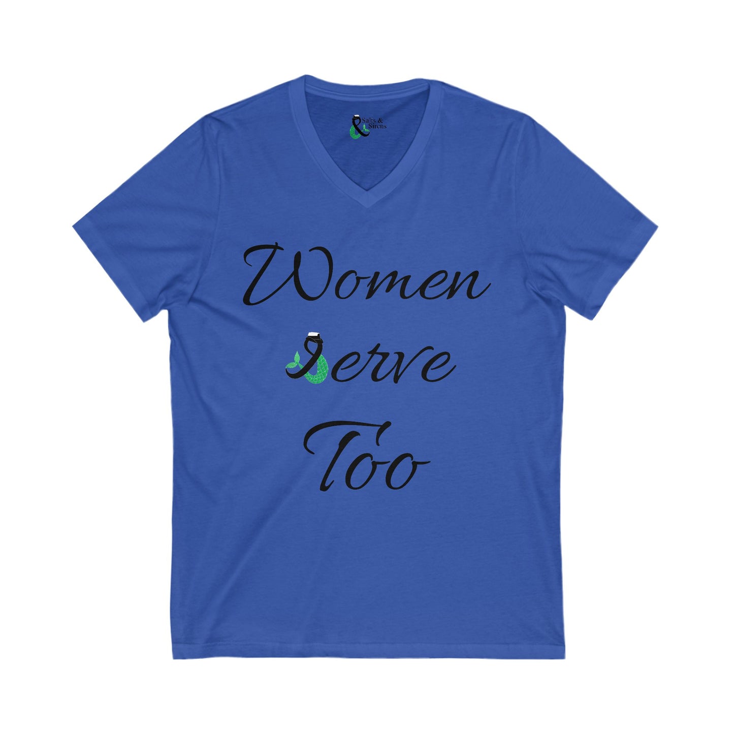 Women Serve too V3 Unisex Jersey Short Sleeve V-Neck Tee