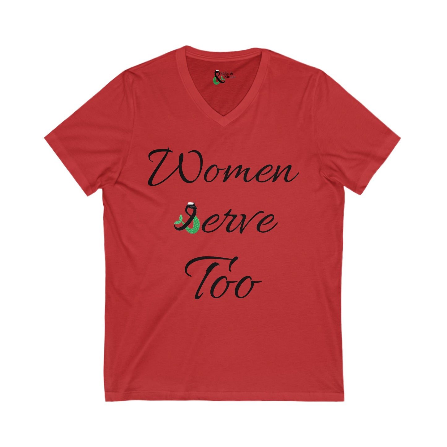 Women Serve too V3 Unisex Jersey Short Sleeve V-Neck Tee