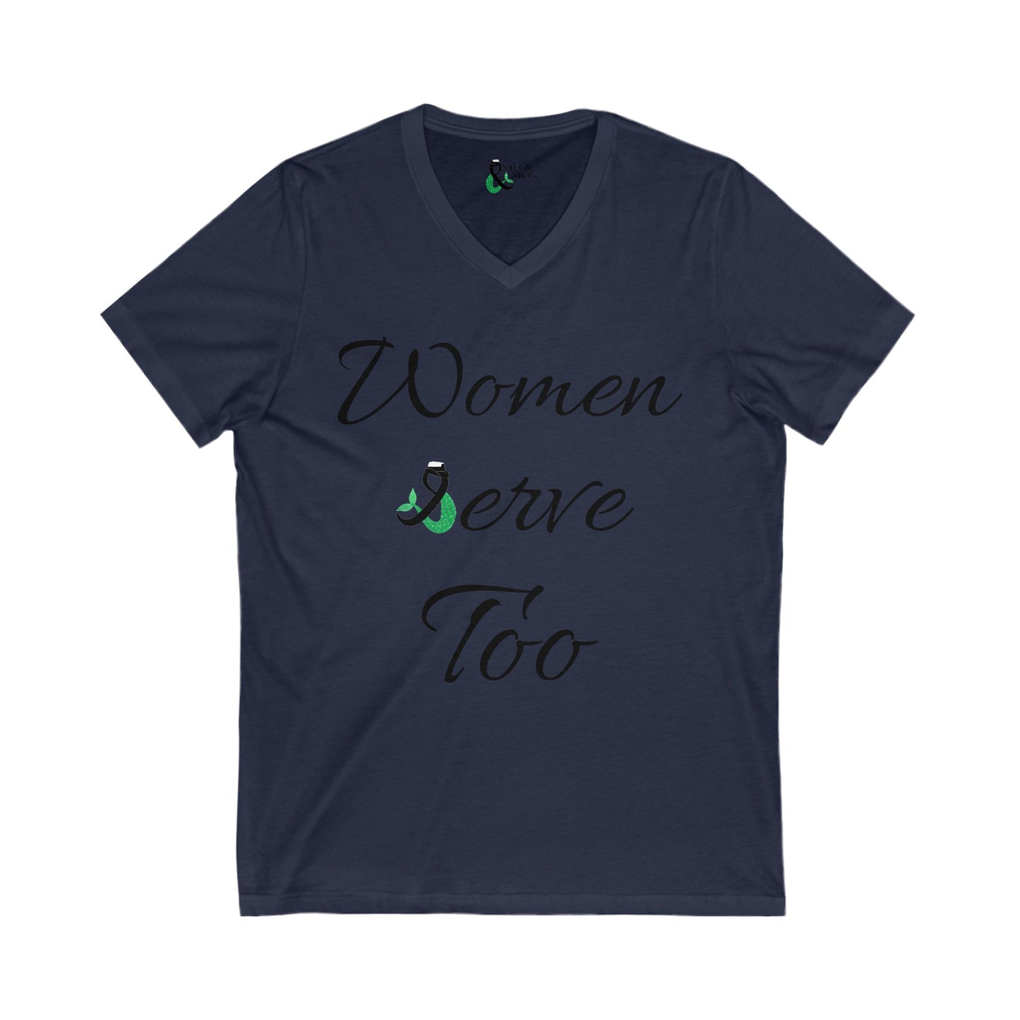 Women Serve too V3 Unisex Jersey Short Sleeve V-Neck Tee