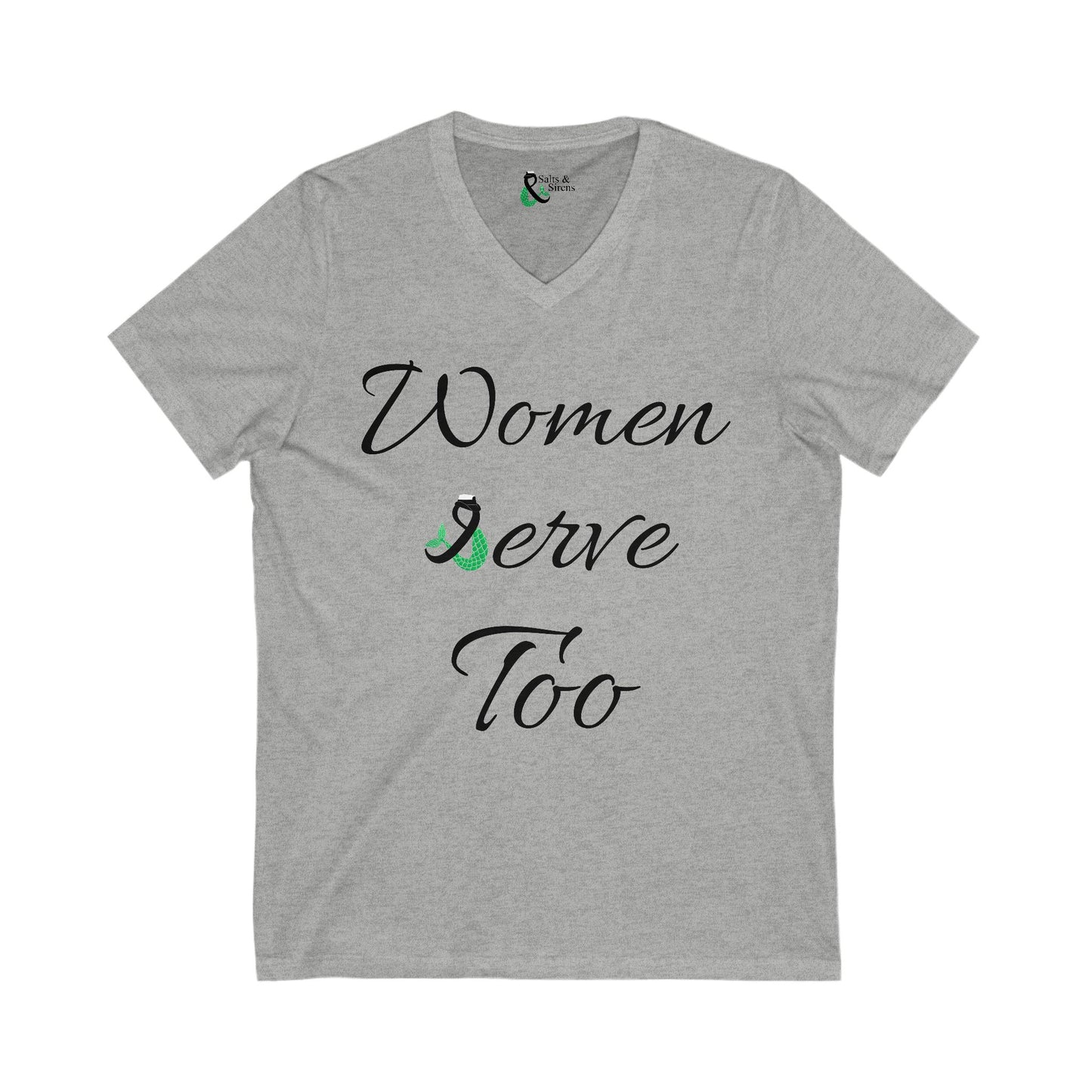 Women Serve too V3 Unisex Jersey Short Sleeve V-Neck Tee