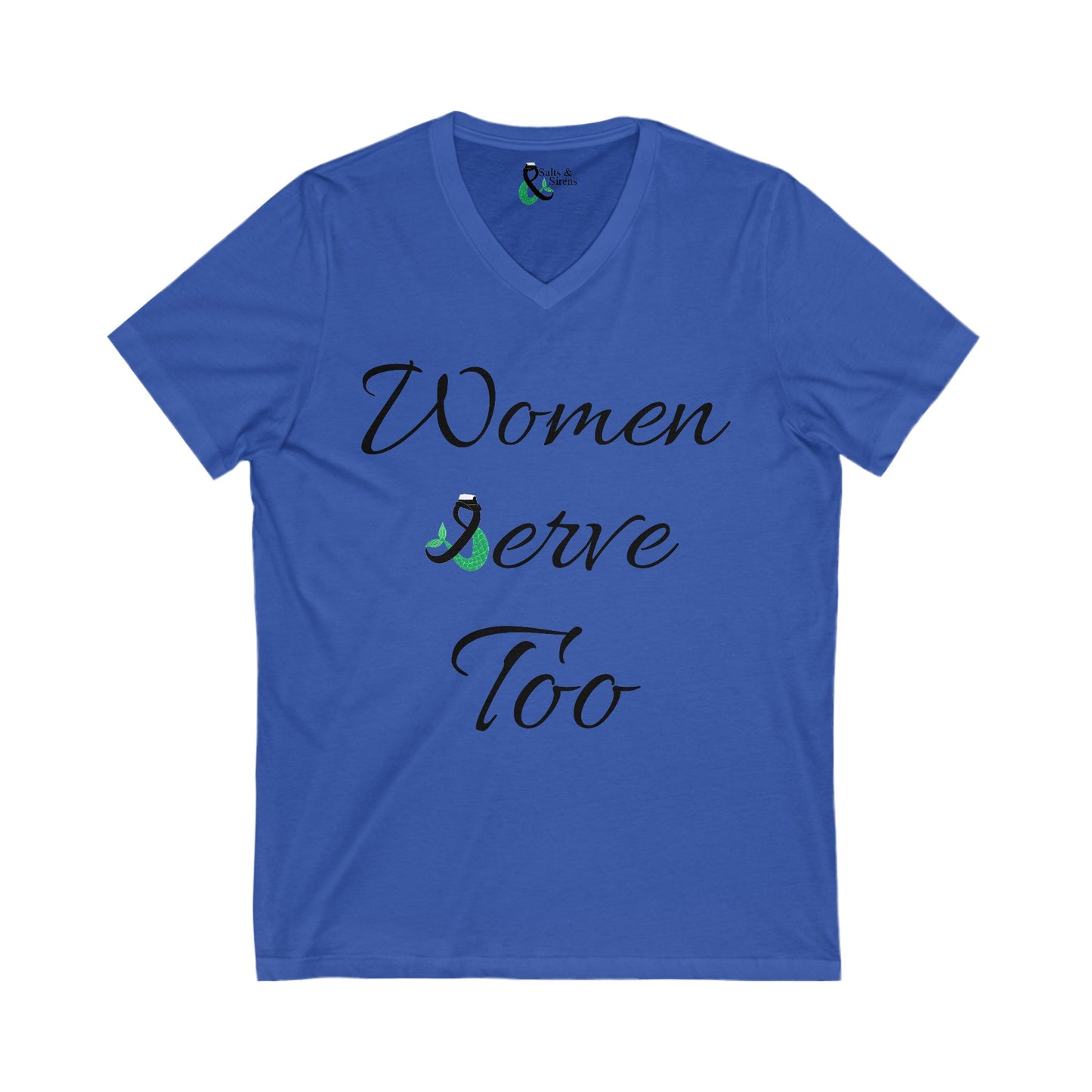Women Serve Too V1 Short Sleeve V-Neck Tee