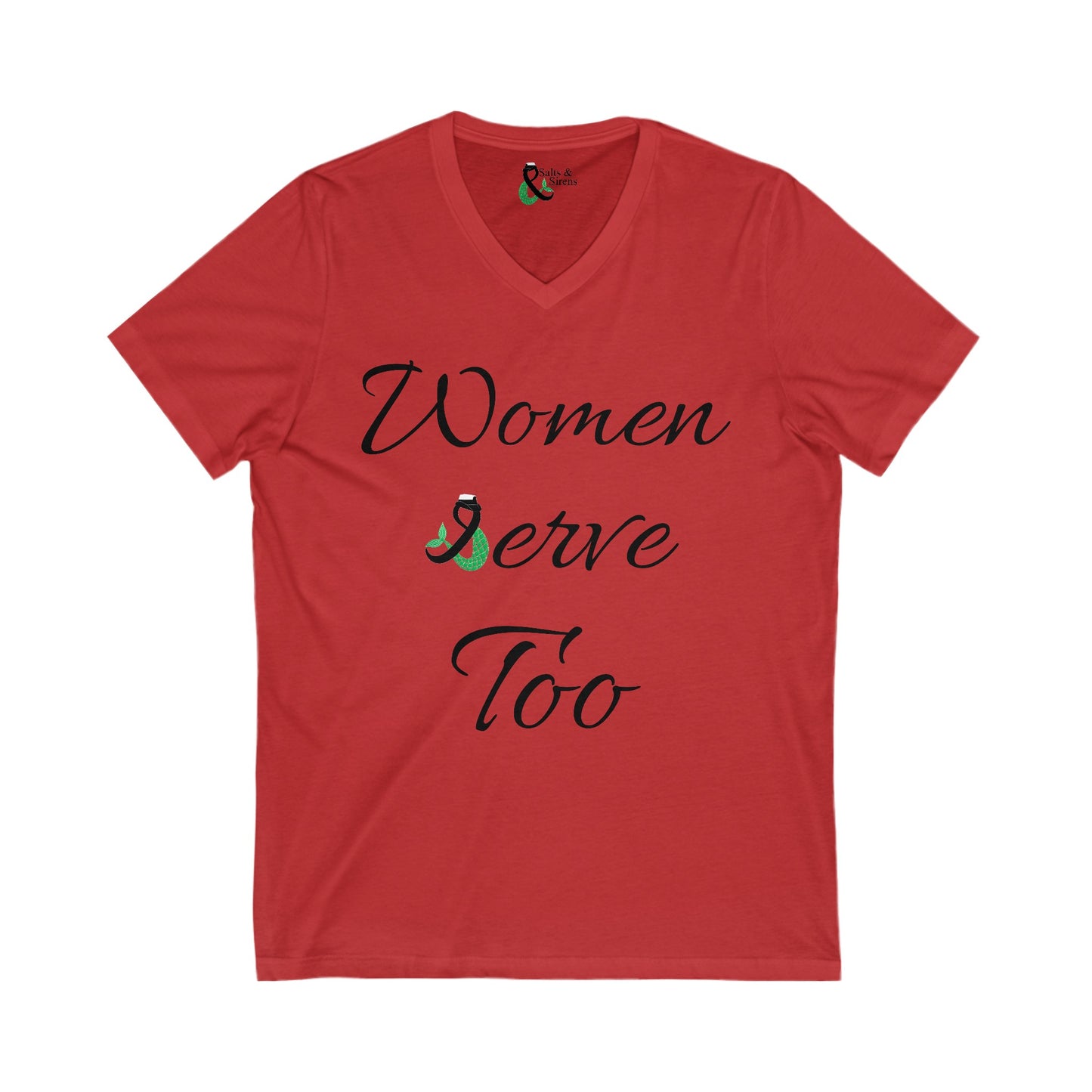 Women Serve Too V1 Short Sleeve V-Neck Tee