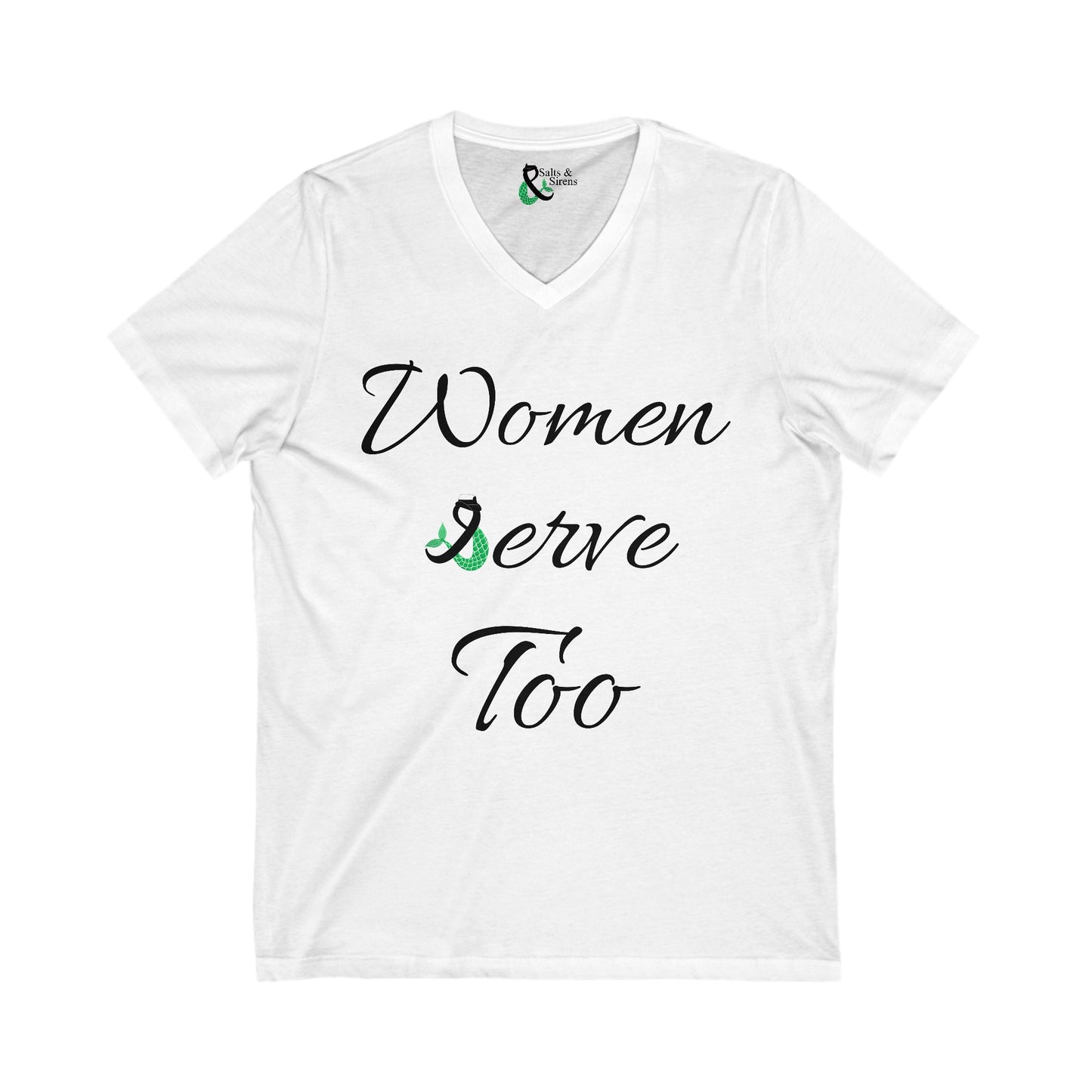 Women Serve Too V1 Short Sleeve V-Neck Tee