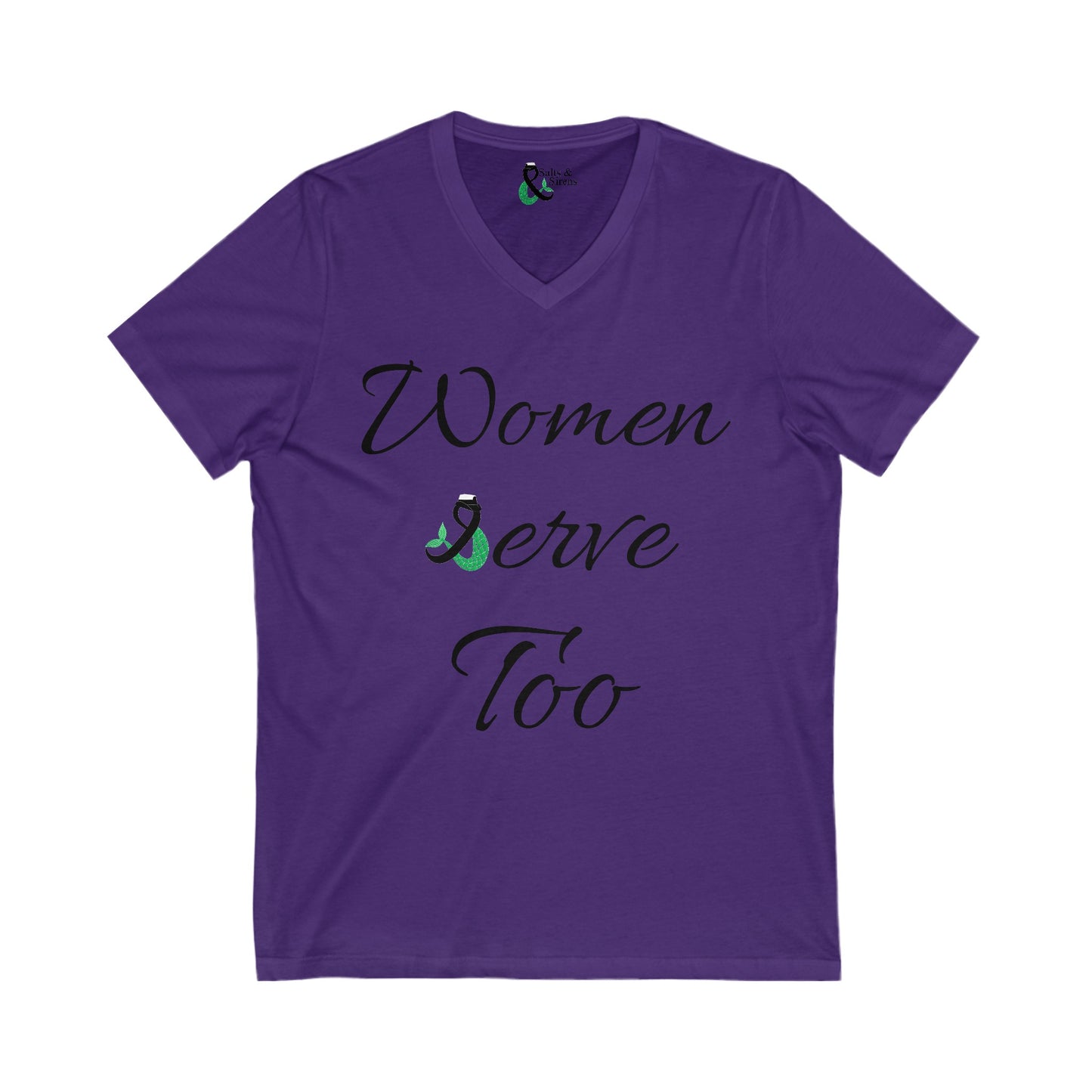 Women Serve Too V1 Short Sleeve V-Neck Tee
